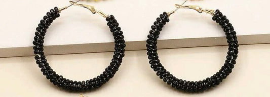 Hoop Iron Earrings Black